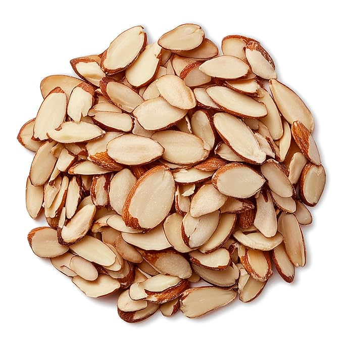 Food to Live Dry Roasted Natural Sliced Almonds with Himalayan Salt, 6 Ounces – Unblanched Nuts