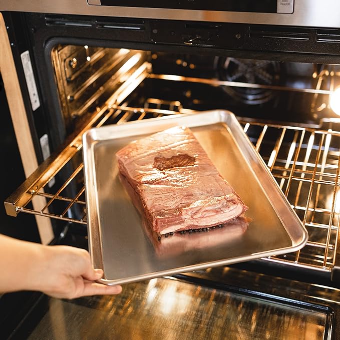 KITCHENATICS Jelly Roll Size Baking Sheet Pans, Premium Quality Aluminum Cookie Sheets for Roasting