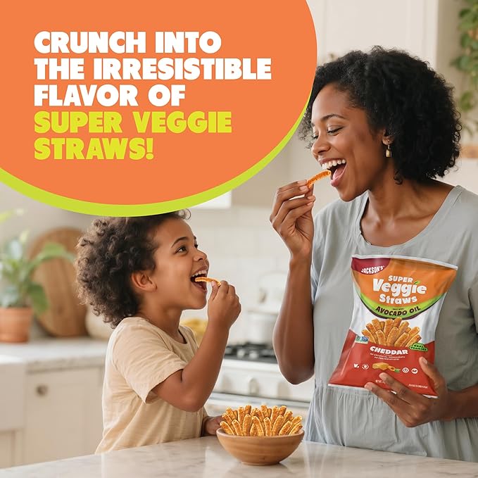Jackson???Super Veggie Straws Variety Pack (5 oz, Pack of 6) ??Ranch, Cheddar, Sea Salt ??Gluten