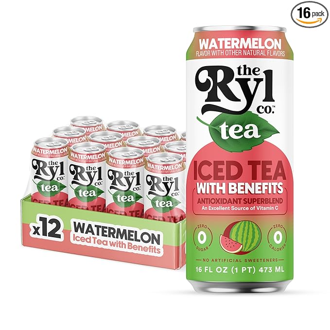 Ryl Iced Tea, Watermelon, Antioxidant Superblend, Zero Sugar, Low Carb, Zero Calorie Iced Tea, 16.0