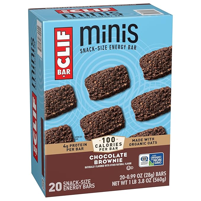 CLIF BAR Minis - Chocolate Brownie Flavor - Made with Organic Oats - 4g Protein - Non-GMO - Plant