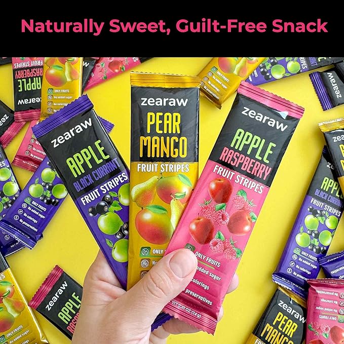 ZEARAW Healthy Fruit Snacks for Adults and Kids ??30 Organic Fruit Leather with Dried Black