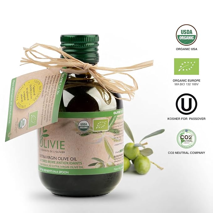 Organic High Polyphenol Rich Extra Virgin Olive Oil OLIVIE PLUS 30X | Moroccan Desert Olive Oil |