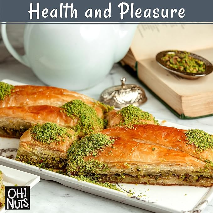 Oh! Nuts Pistachios No Shell - Raw - 100% Natural - 1 lb - Raw Whole California Pistachios - Packed