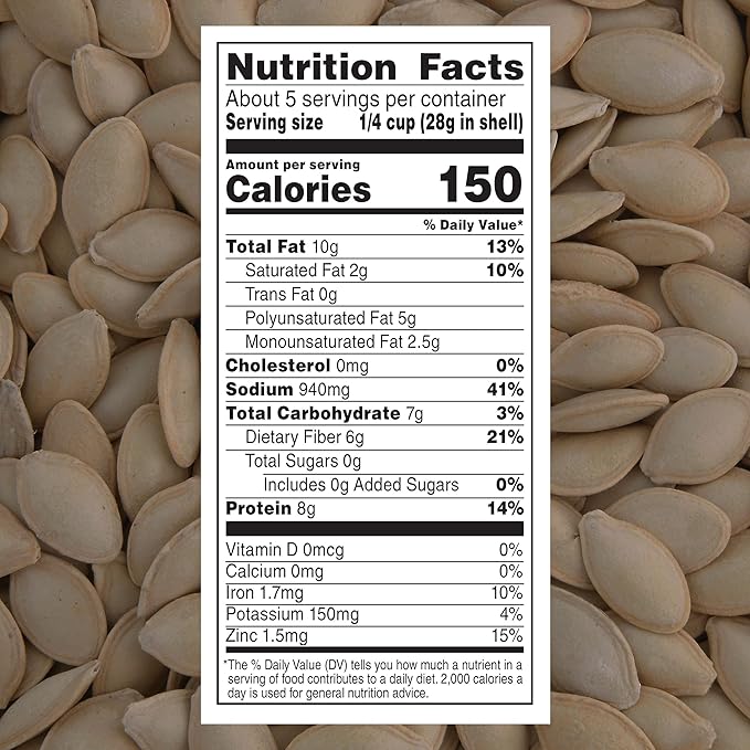 DAVID Roasted and Salted All Natural Pumpkin Seeds, 5oz. (Pack of 12)
