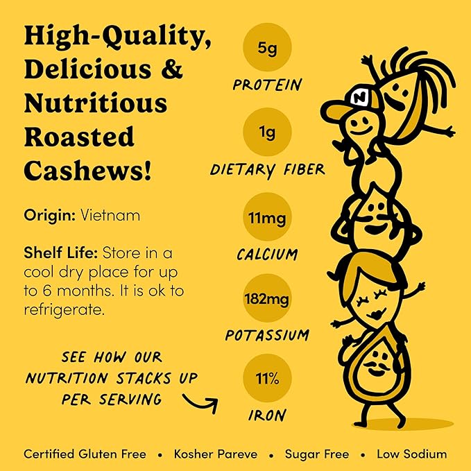 Nuts.com ??Roasted Cashews (Lightly Salted) ??Creamy & Savory Flavor, Healthy Snack for Adults &