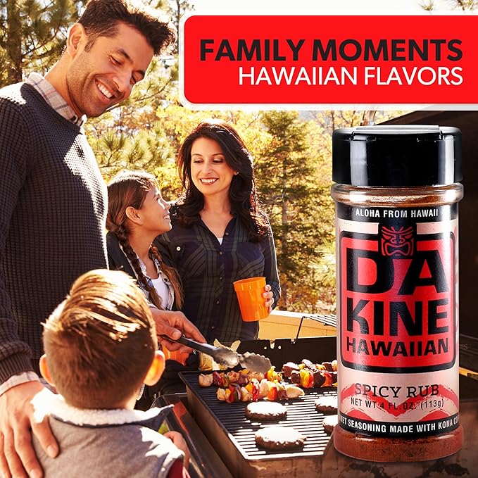 Da Kine Hawaiian Premium BBQ Dry Rub Seasoning - Authentic BBQ Seasoning Blend, Perfect Gourmet Rub