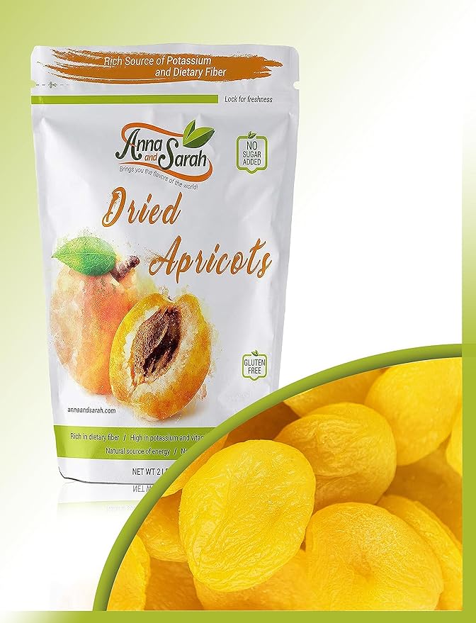 Anna and Sarah Dried Turkish Apricots in Resealable Bag, 1lb 1 Pack