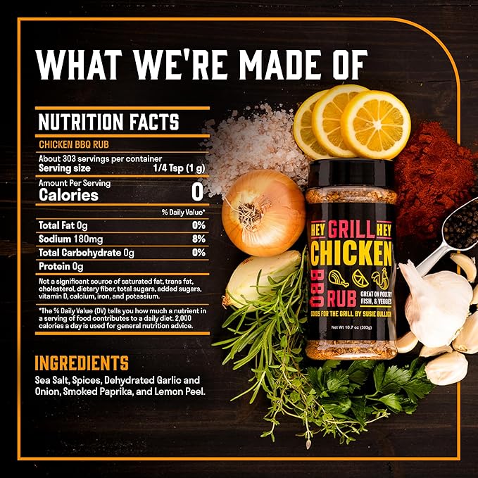 Hey Grill Hey | Chicken Rub | Delicious Chicken Seasoning | Dry Rub for Wings | Turkey & Fish