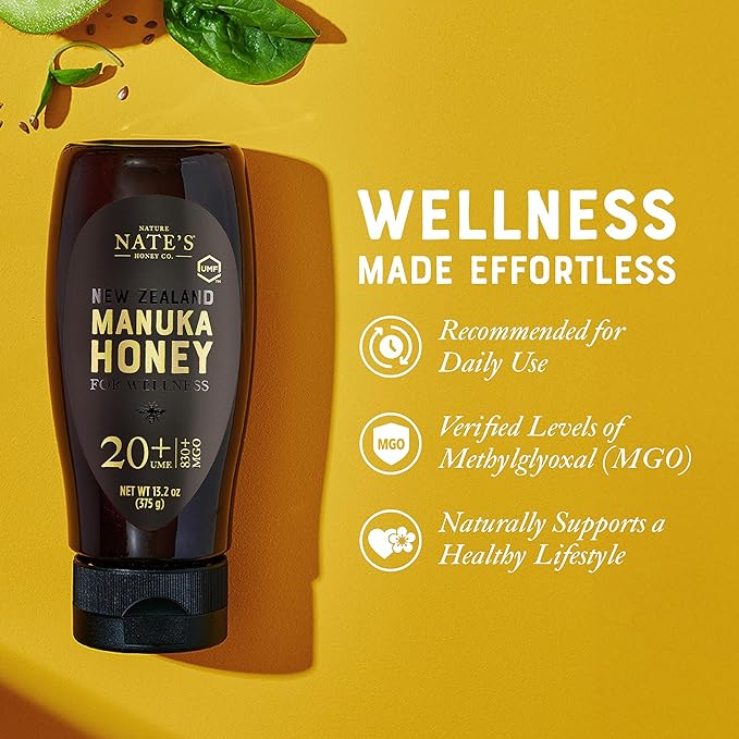 Nate's Pure Manuka Honey, Gold Edition | Sourced & Packed in New Zealand | MGO 830+ UMF Certified