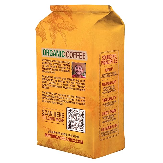 Mayorga Decaf Dark Roast 5lb Bag Cafe Swiss Water Decaffeinated Cubano Roast 100% Arabica Whole