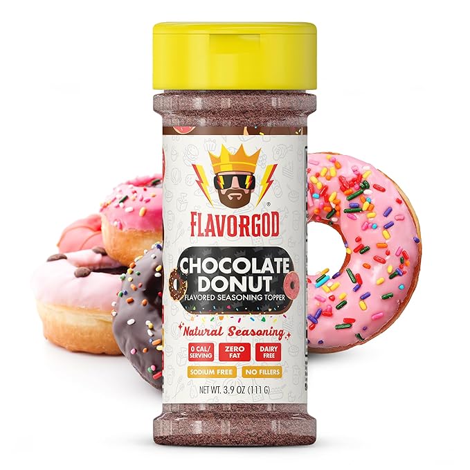 Chocolate Donut Topper Seasoning Mix by Flavor God - Zero Calorie Seasoning for Ice Cream, Donuts