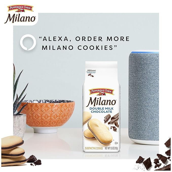 Pepperidge Farm Milano Double Milk Chocolate Cookies, 7.5 OZ Bag (15 Cookies)