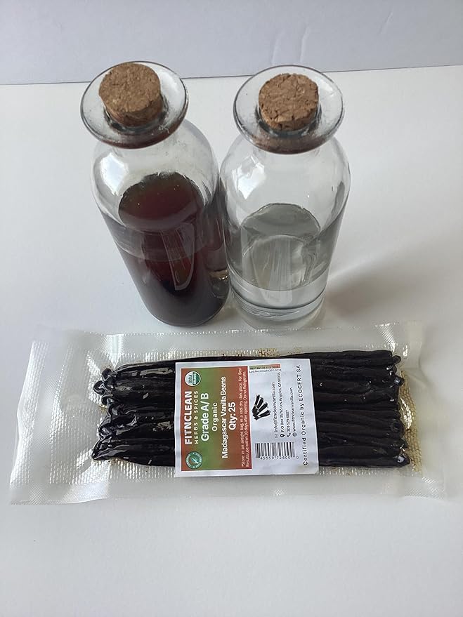 25 Organic Madagascar Vanilla Beans Grade A/B. Certified USDA Organic. Bulk for Extract and