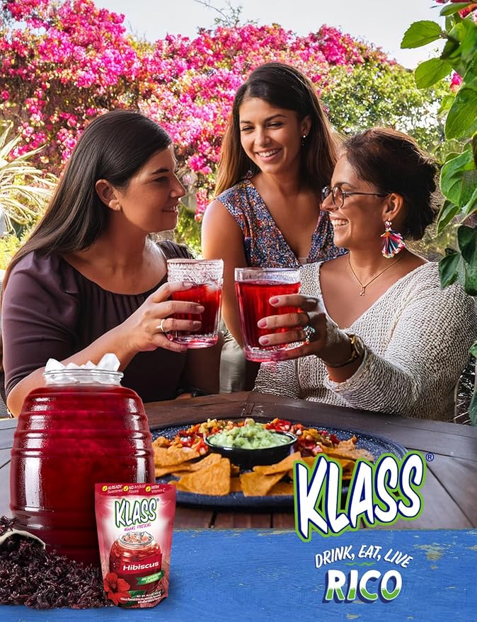 Klass Aguas Frescas |Drink Mix Hibiscus | Flavors From Natural Sources, No Artificial Flavors, With