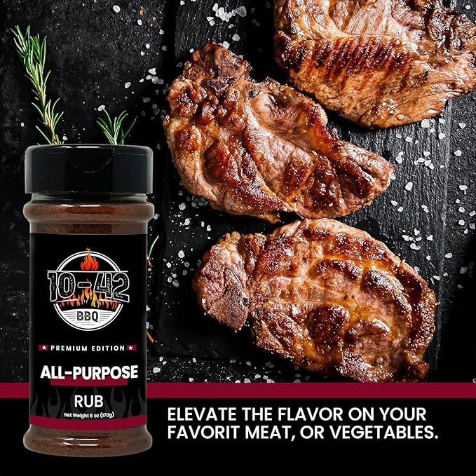 10-42 All-Purpose BBQ Rub Seasoning NO MSG, 0 Calorie | Premium Edition, All Natural Dry Meat Rubs