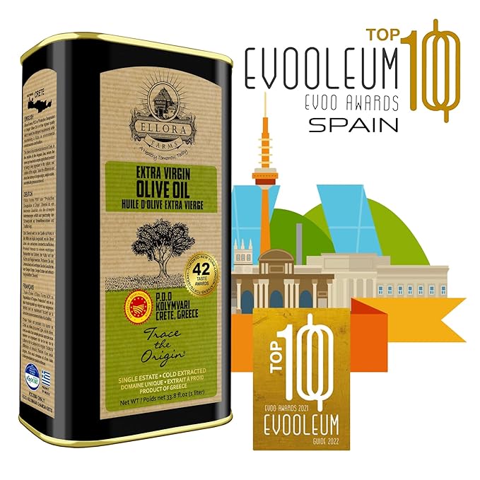 Ellora Farms, Greek Extra Virgin Olive Oil, Gold Award Winner, Single Estate traceable olive oil