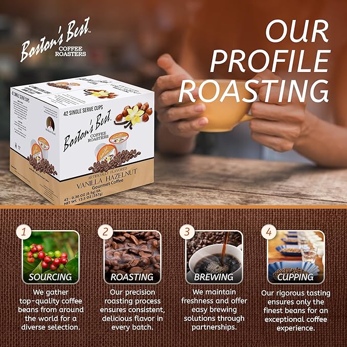 Boston’s Best - Vanilla Hazelnut Delicious Medium Roast Coffee, Flavored Gourmet Compatible with