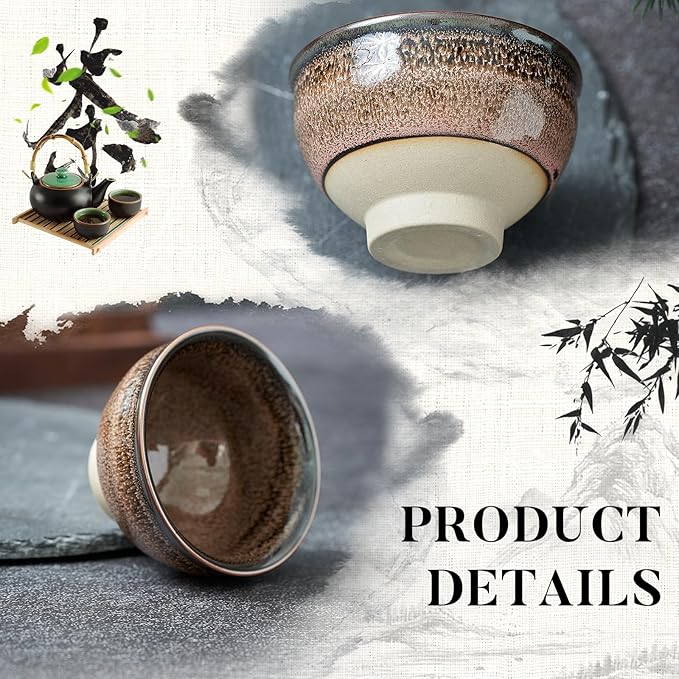 Skyley 6 Pieces Korean Soju Shot Glasses Sets Porcelain Cups Korean Ceramic Cups Tea Accessories