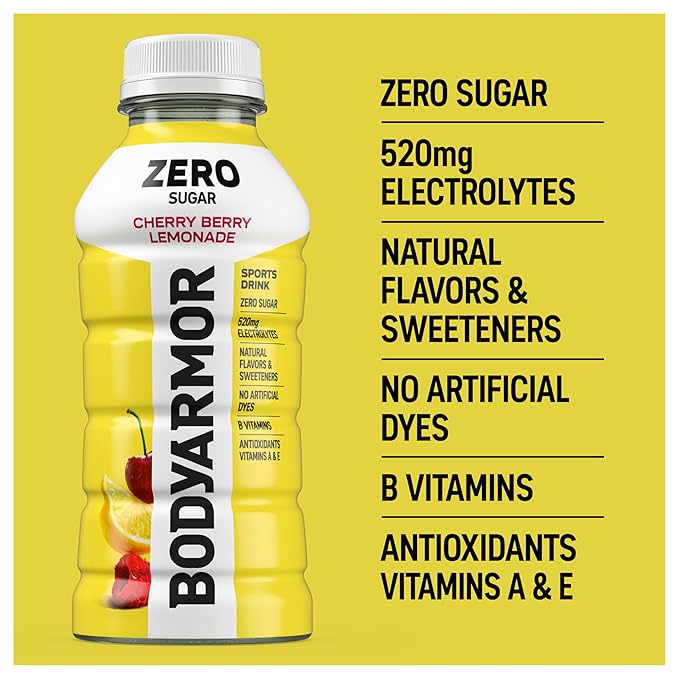 BODYARMOR ZERO Sugar Cherry Berry Lemonade, Sugar Free Sports Drink - Low-Calorie Hydration