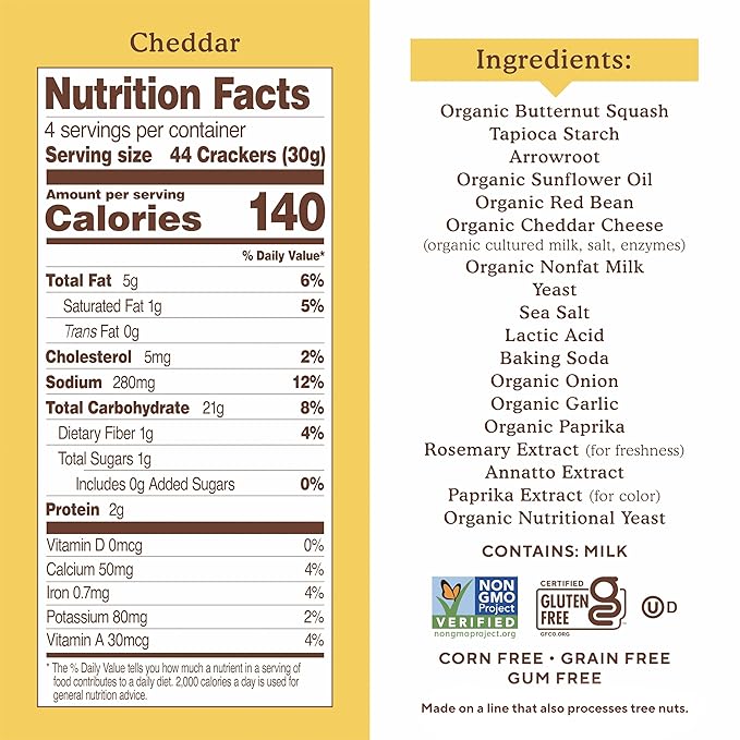 Simple Mills Pop Mmms Cheddar Baked Snack Crackers, Gluten Free, 4 Ounce (Pack of 1)