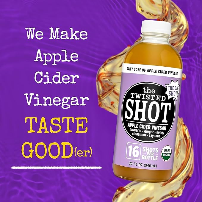 The Twisted Shot | Organic Apple Cider Vinegar Wellness Shots with Ginger, Turmeric, Honey