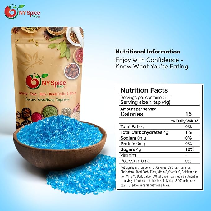 NY Spice Shop Light Blue Sanding Sugar - 8 Ounce Sweet Colorful Edible Sprinkles For Candy Dish