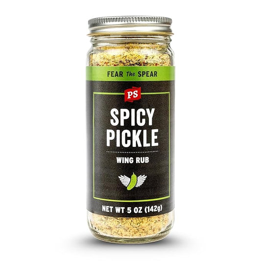PS Seasoning Spicy Dill Pickle Wing Rub - Hot Chicken Dry Rub with Vinegar, Red Pepper, Dill