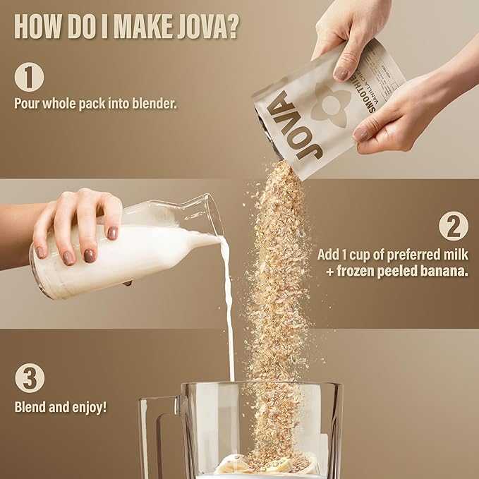 JOVA Vanilla Cream Smoothie Kit | 25g Protein, 7g Fiber | Tastes Like a Treat, Fuels Like a Meal |