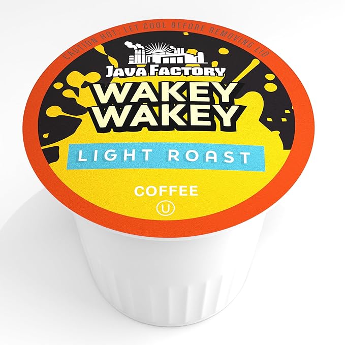 Java Factory Coffee Pods Light Roast Coffee Compatible with K Cup Brewers Including 2.0, Wakey