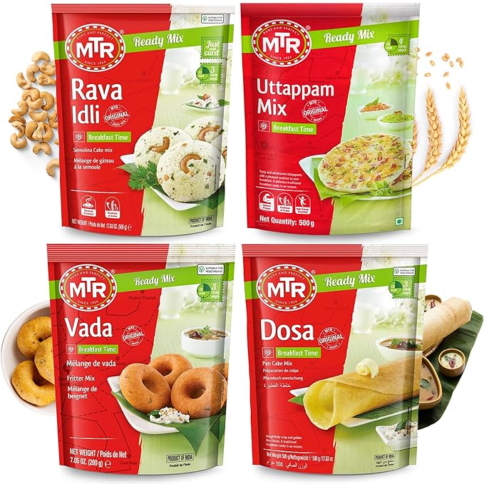 MTR Instant Assorted Mix - Ready to Cook Authentic Indian Breakfast, Lunch, Dinner & Snack Meal