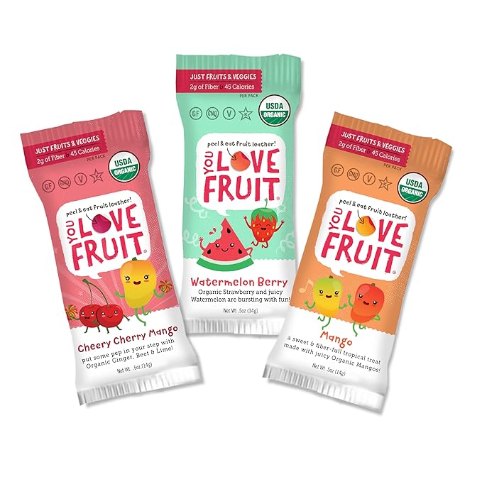 YOU LOVE FRUIT - Fruit Snacks Variety Pack 30 count, 100% Natural Gluten-Free, Vegan, Low Carb, Low