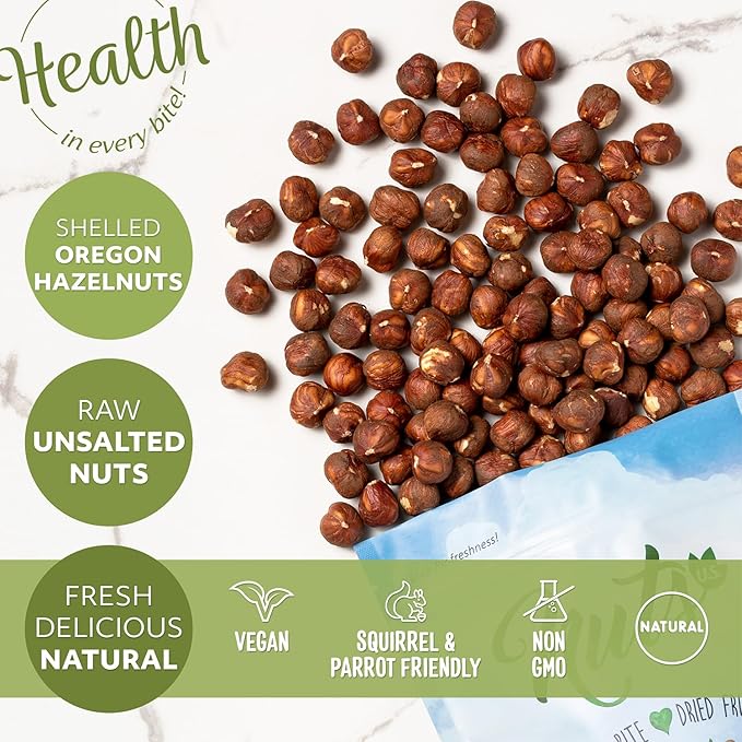 NUTS U.S. - Oregon Hazelnuts (Filberts) | Raw and Unsalted | Steam Pasteurized and NON-GMO | No