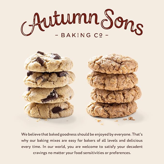 Autumn Sons Baking Co. Gluten Free Chocolate Chunk & Oatmeal Cinnamon Cookie Mix Combo Pack. Vegan