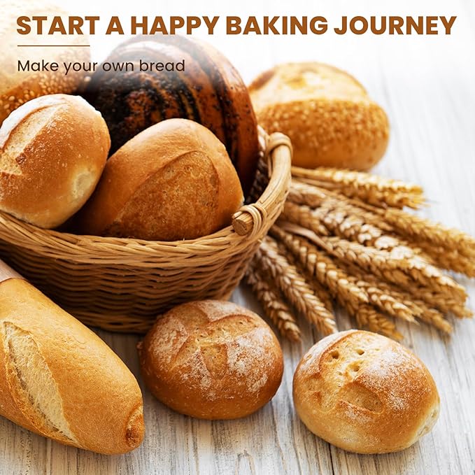 5 Inch Banneton Bread Proofing Basket Set of 6, Kikcoin Mini Sourdough Bread Baking Supplies, Small