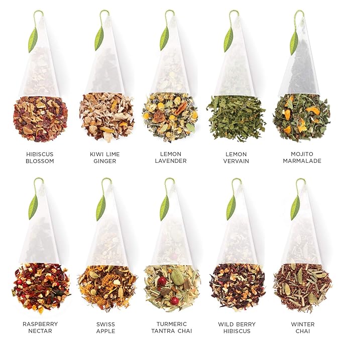 Tea Forte Herbal Assortment Premium Tea Chest Gift Sampler, 40 Count, 2 of each Variety Blend