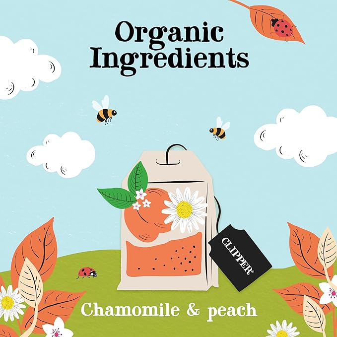 Clipper Tea Chamomile & Peach Teabags ??USDA Organic, Great Hot or Iced ??Natural, Fair & Delicious