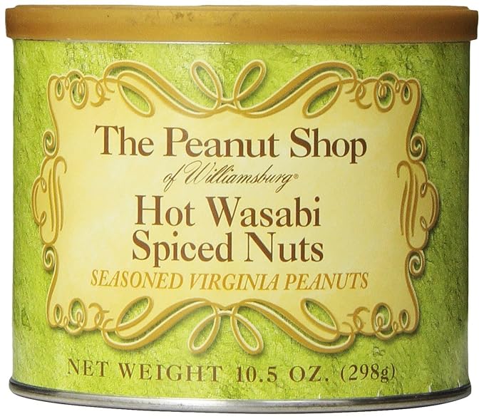 The Peanut Shop of Williamsburg Wasabi Spiced Virginia Peanuts, Extra Large Salted Williamsburg Va