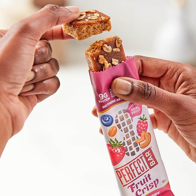 Perfect Bar Fruit Crisp, Mixed Berry Nut Butter Protein Bar, Protein Snack, Gluten Free, Soy Free