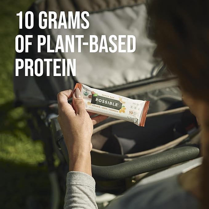POSSIBLE Snack Bar - Organic Energy Bars with 10g of Plant-Based Protein - Vegan, Gluten-Free