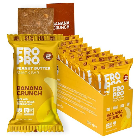FROPRO Plant Protein Snack Bars - Plant Based Protein Bars, All-Natural, Gluten, Dairy, & Soy Free