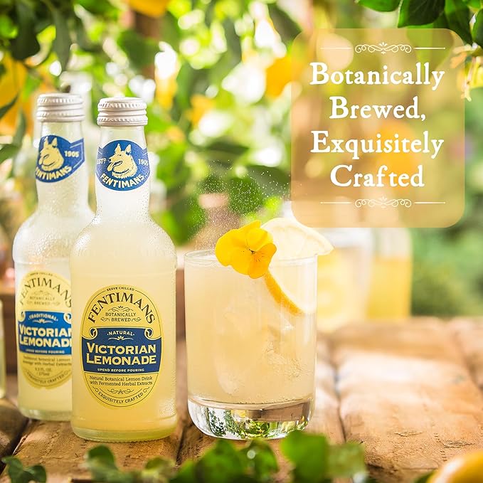 Fentimans Sparkling Victorian Lemonade - Lemon Sparkling Water, Great Over Ice or as Mixer, All