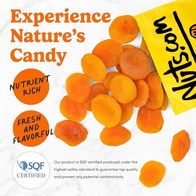 Nuts.com – Dried Apricots Turkish – No Sugar Added, Healthy Fruit Snack for Adults & Kids