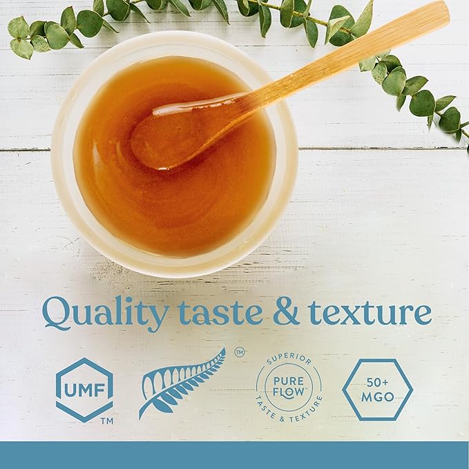 100% Pure New Zealand Honey - MGO 50+ Multifloral Mānuka Honey, Raw Mānuka, 17.6 Ounce (500g) (Pack