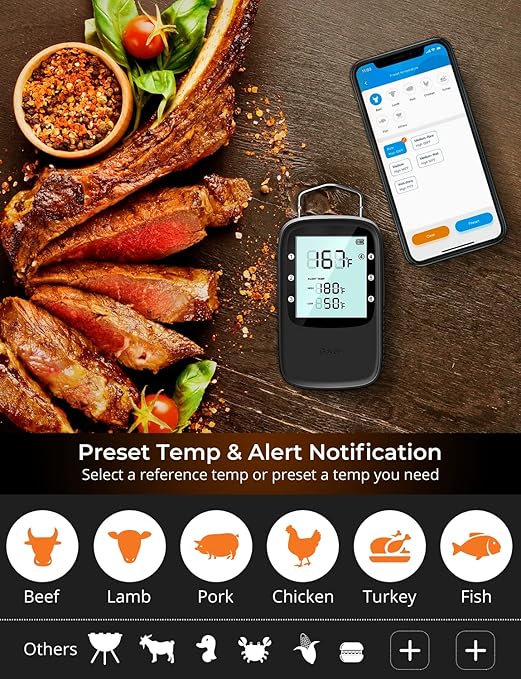 Govee Bluetooth Meat Thermometer, Wireless Meat Thermometer for Smoker Oven, Digital Grill