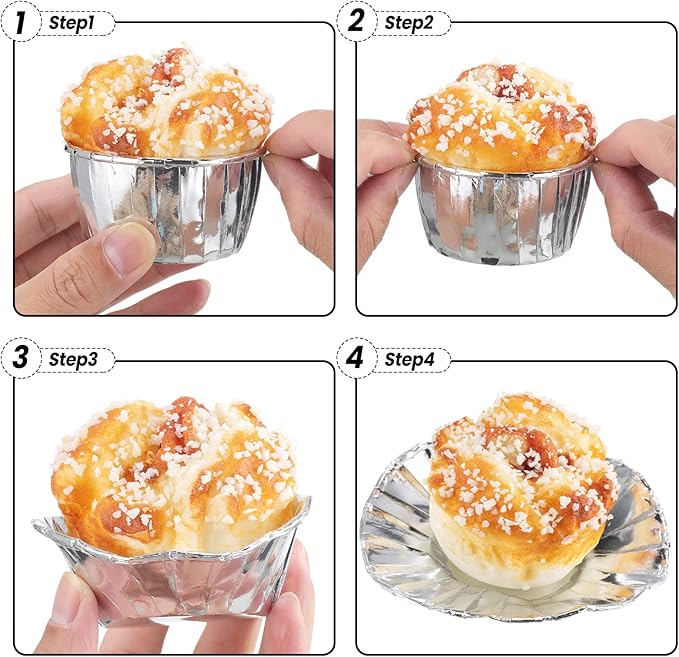 300 Pack Cupcake Cups Cupcake Wrappers Disposable Foil Muffin Liners Cupcake Liners Aluminum Foil