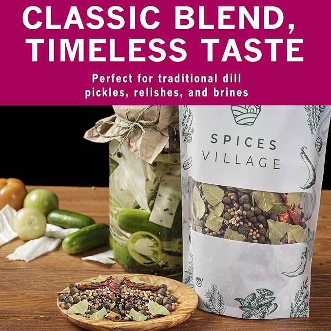 SPICES VILLAGE Pickling Spices for Corned Beef, Pickling Spices Mix for Pickles and Canning, 6.5oz