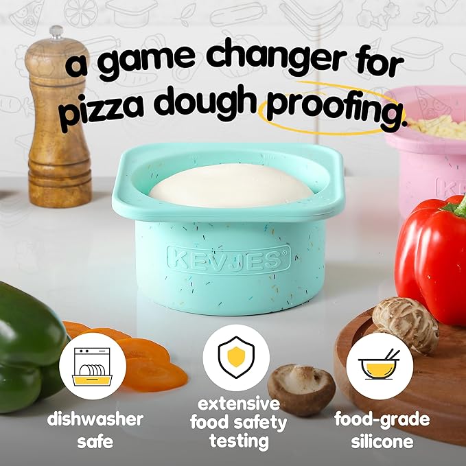 1000ml PLUS Pizza Sourdough Proofing Containers with Air-tight Lids for DIY family Artisan
