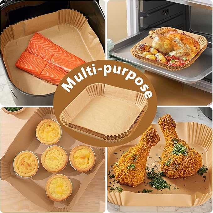 150 Pack 8.5 Inch Air Fryer Liners, Parchment Paper Sheets for Air Fryer Basket, Non-Stick