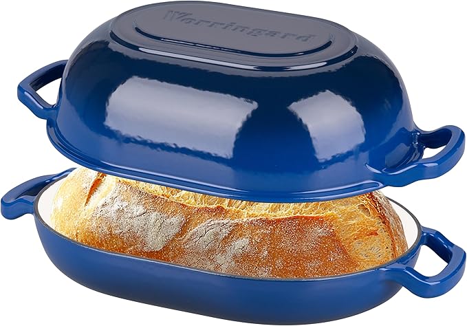 Enameled Cast Iron Sourdough Bread Oven, Dutch Oven, Loaf Cast Iron Bread Pan for Homemade Bread
